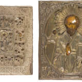 TWO ICONS WITH OKLAD: A FEAST DAY ICON AND ST. NICHOLAS OF MYRA - photo 1