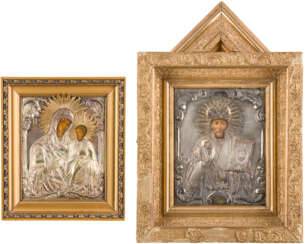 TWO ICONS WITH OKLAD: THE HODIGITRIA MOTHER OF GOD AND ST. NICHOLAS OF MYRA WITHIN KYOT