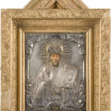 TWO ICONS WITH OKLAD: THE HODIGITRIA MOTHER OF GOD AND ST. NICHOLAS OF MYRA WITHIN KYOT - фото 3
