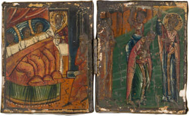 A SMALL DIPTYCH SHOWING SCENES FROM THE LIFE OF ST. NICHOLAS OF MYRA