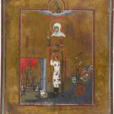 TWO SMALL ICONS SHOWING THE DESCENT INTO HELL AND THE RESURRECTION AND STS. YULITTA AND - photo 3