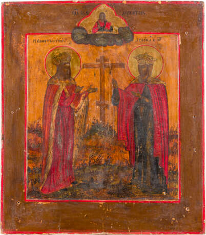 AN ICON SHOWING STS. CONSTANTINE AND HELENA - photo 1