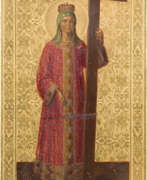 Обзор. A SMALL SIGNED AND DATED ICON SHOWING ST. HELENA