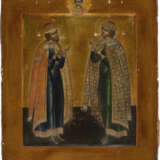 A FINE ICON SHOWING STS. BORIS AND GLEB WITH A SILVER-GILT RIZA - photo 2