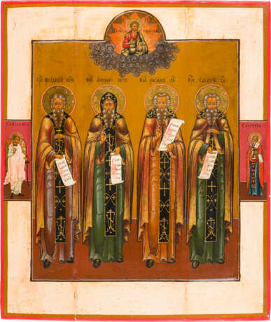 A LARGE ICON SHOWING FOUR FOUNDERS OF MONASTERIES - photo 1