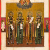 A LARGE ICON SHOWING FOUR FOUNDERS OF MONASTERIES - photo 1