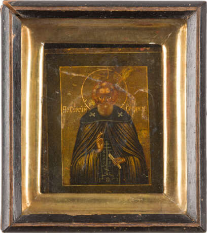 MINIATUR-IKONE MIT DEM HEILIGEN SERGEJ VON RADONESCH IM KIOT - Foto 1