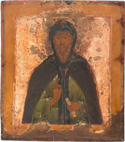 A SMALL ICON SHOWING A SAINT IN MONKISH ATTIRE - photo 1
