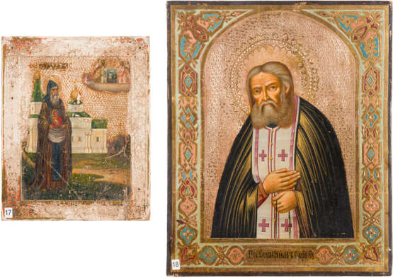 TWO ICONS SHOWING ST. NIKODEM OF KOZHEOZERSKY AND ST. SERAPHIM OF SAROV - photo 1