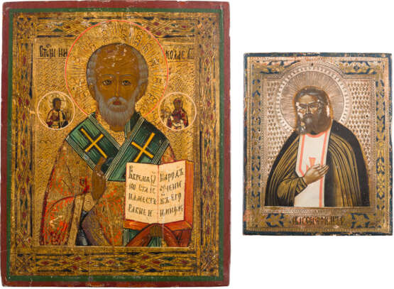 ZWEI KLEINE IKONEN: HEILIGER SERAFIM VON SAROW UND HEILIGER NIKOLAUS VON MYRA - Foto 1