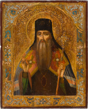 THREE ICONS: ST. PITRIM OF TAMBOVSK, ST. SERAPHIM OF SAROV AND THE MOTHER OF GOD 'THE - photo 3