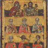 A FINE MULTI-PARTITE ICON SHOWING THE SWEET-KISSING MOTHER OF GOD, ST. JOHN THE FORERUNNER - photo 1