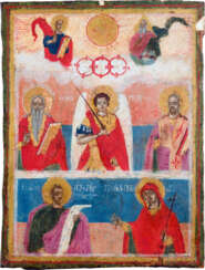 A TWO-PARTITE ICON SHOWING SELECTED SAINTS