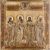 A LARGE AND RARE ICON SHOWING STS. MARY, ALEXANDER, JOHN THE FORERUNNER AND CATHERINE WITH - фото 1