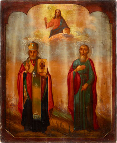 AN ICON SHOWING STS. NICHOLAS OF MYRA AND NIKIPHOR - photo 1