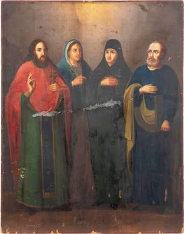 A LARGE ICON SHOWING FOUR SELECTED SAINTS - photo 1