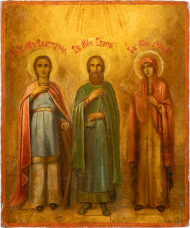AN ICON SHOWING THREE SELECTED SAINTS - фото 1