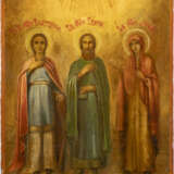 AN ICON SHOWING THREE SELECTED SAINTS - фото 1