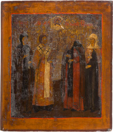 A LARGE ICON SHOWING FOUR SELECTED SAINTS - фото 1