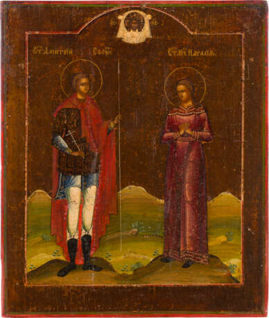 AN ICON SHOWING STS. DEMETRIUS AND NATALIYA - photo 1