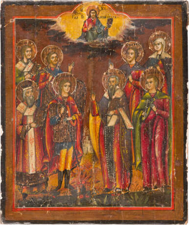 A SMALL ICON SHOWING EIGHT SELECTED SAINTS - photo 1