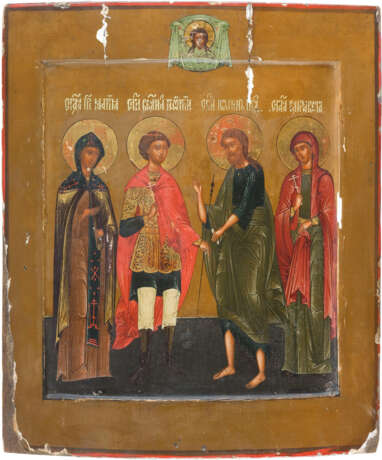 AN ICON SHOWING ST. MARY, GEORGE, JOHN THE FORERUNNER AND ELISABETH - photo 1