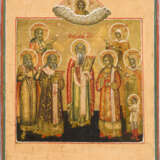 A SMALL ICON SHOWING ST. BLAISE FLANKED BY SEVEN SELECTED SAINTS - photo 1