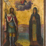 AN ICON SHOWING STS. ALEXANDER NEVSKY AND PELAGIA - фото 1