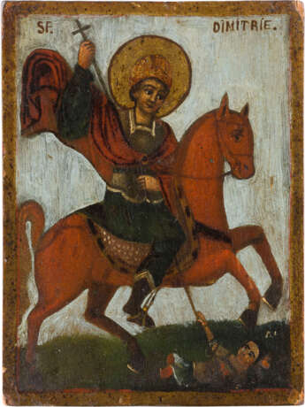 TWO ICONS: ST. DEMETRIUS AND TWO SAINTS - photo 2