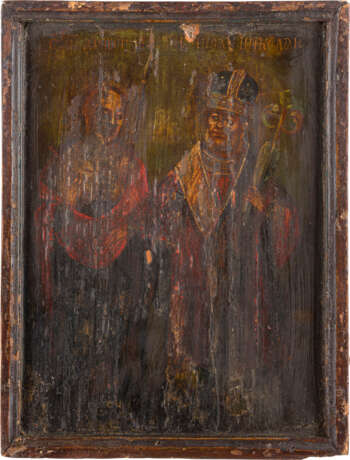 TWO ICONS: ST. DEMETRIUS AND TWO SAINTS - photo 3