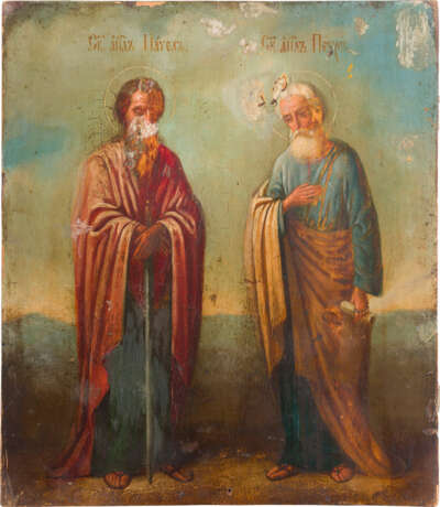 DREI IKONEN AUS AUSGEWÄHLTEN HEILIGEN, DARUNTER DIE APOSTEL PETRUS UND PAULUS - Foto 4