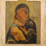 TWO ICONS SHOWING THE VLADIMIRSKAYA MOTHER OF GOD AND FOUR SELECTED SAINTS - фото 3