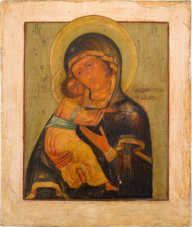 TWO ICONS SHOWING THE VLADIMIRSKAYA MOTHER OF GOD AND FOUR SELECTED SAINTS - фото 3