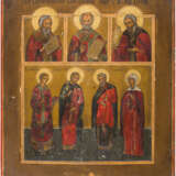 A QUADRI-PARTITE ICON SHOWING SELECTED SAINTS, STS. SAMON, GURIY, AVIV AND ANASTASIA AMONG - photo 1