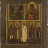 A THREE-PARTITE ICON SHOWING THE BEHEADING OF ST. JOHN THE FORERUNNER, THE VLADIMIRSKAYA - фото 1