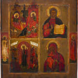 TWO MULTI-PARTITE ICONS SHOWING THE NATIVITY OF THE MOTHER OF GOD, CHRIST PANTOKRATOR, - photo 2
