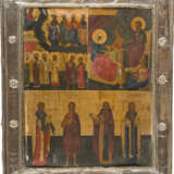 TWO MULTI-PARTITE ICONS SHOWING THE NATIVITY OF THE MOTHER OF GOD, CHRIST PANTOKRATOR, - photo 3