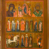 TWO ICONS: A MULTI-PARTITE ICON SHOWING THE DESCENT INTO HELL, THE MOTHER OF GOD OF KAZAN - photo 3