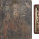 THREE ICONS SHOWING PORTRAITS OF THE MOTHER OF GOD AND ST. HARALAMBOS - фото 1