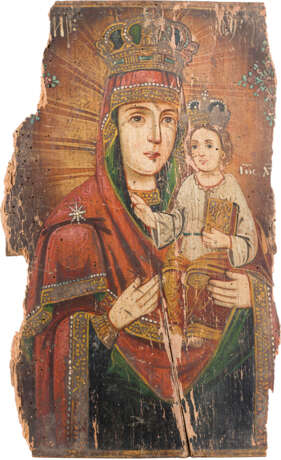 THREE ICONS SHOWING PORTRAITS OF THE MOTHER OF GOD AND ST. HARALAMBOS - фото 4