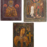 THREE ICONS: ST. NICHOLAS OF MYRA, AN ICON SHOWING SELECTED SAINTS AND THE AKTHYRSKAYA - photo 1