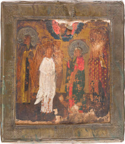 THREE ICONS: ST. NICHOLAS OF MYRA, AN ICON SHOWING SELECTED SAINTS AND THE AKTHYRSKAYA - photo 3