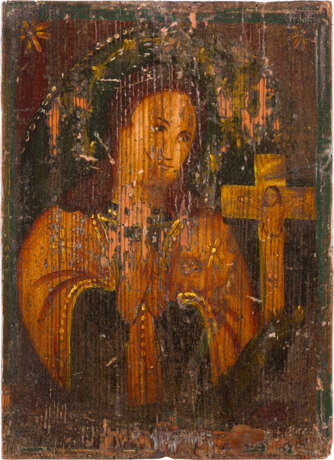 THREE ICONS: ST. NICHOLAS OF MYRA, AN ICON SHOWING SELECTED SAINTS AND THE AKTHYRSKAYA - photo 4