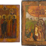 TWO ICONS SHOWING THE PROPHET ELIJAH AND SEVEN SELECTED SAINTS - photo 1
