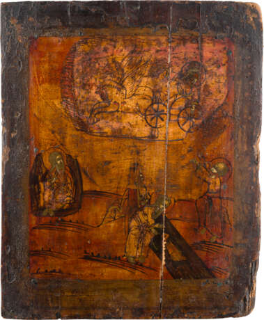 FOUR ICONS SHOWING PORTRAITS OF THE MOTHER OF GOD, THE PROPHET ELIJAH AND SELECTED SAINTS - photo 5