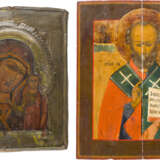 TWO ICONS: THE MOTHER OF GOD OF KAZAN WITH RIZA AND ST. NICHOLAS OF MYRA - фото 1
