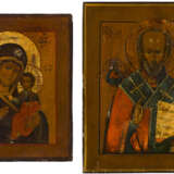 TWO ICONS SHOWING THE IVERSKAYA MOTHER OF GOD AND ST. NICHOLAS OF MYRA - photo 1