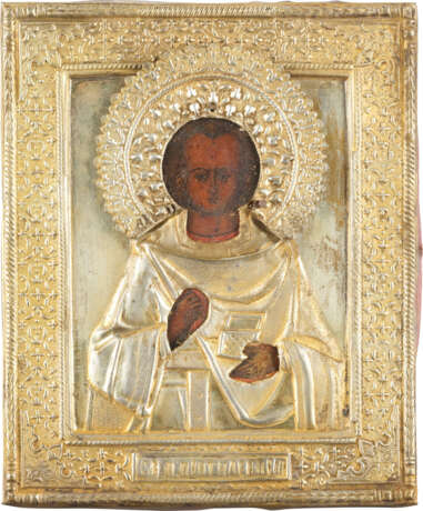 THREE SMALL ICONS WITH OKLAD SHOWING CHRIST PANTOKRATOR, THE MOTHER OF GOD 'JOY TO ALL WHO - photo 3