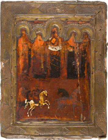 THREE ICONS WITH BASMA: ST. NICHOLAS OF MYRA, STS. FLORUS AND LAURUS AND THE 'ALL-SEEYING - photo 2