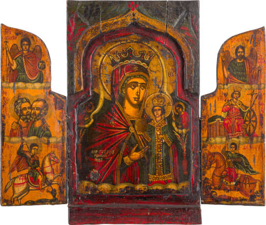 A TRIPTYCH SHOWING THE MOTHER OF GOD 'THE UNFADING ROSE', ST. MATTHEW THE EVANGELIST AND - фото 2
